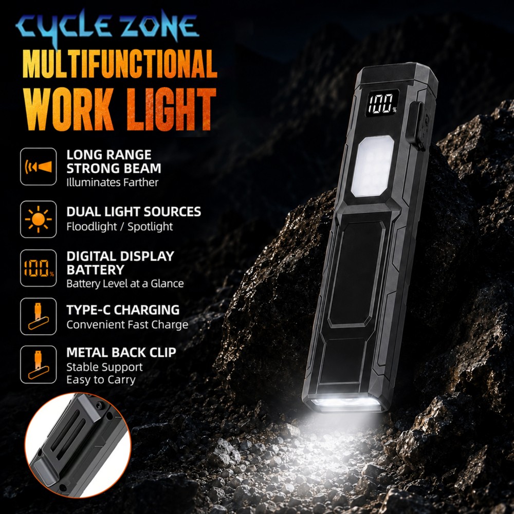 Cycling To Work - Torcia LED Portatile Tascabile Ricaricabile con